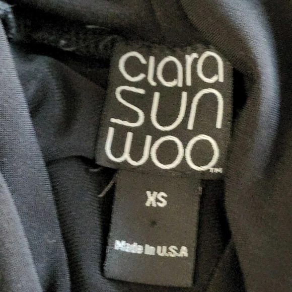 Clara Sun Woo Womens Cold Shoulder Mock Turtle Neck Stretch Blouse Size XS Black - Picture 10 of 11